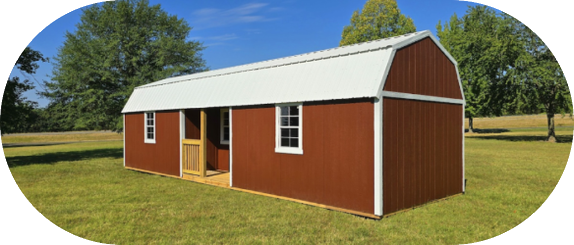 Center Lofted Cabin — 12x24 – 16x40 building from Premier Portable Buildings, sold by Oronoco Buildings LLC