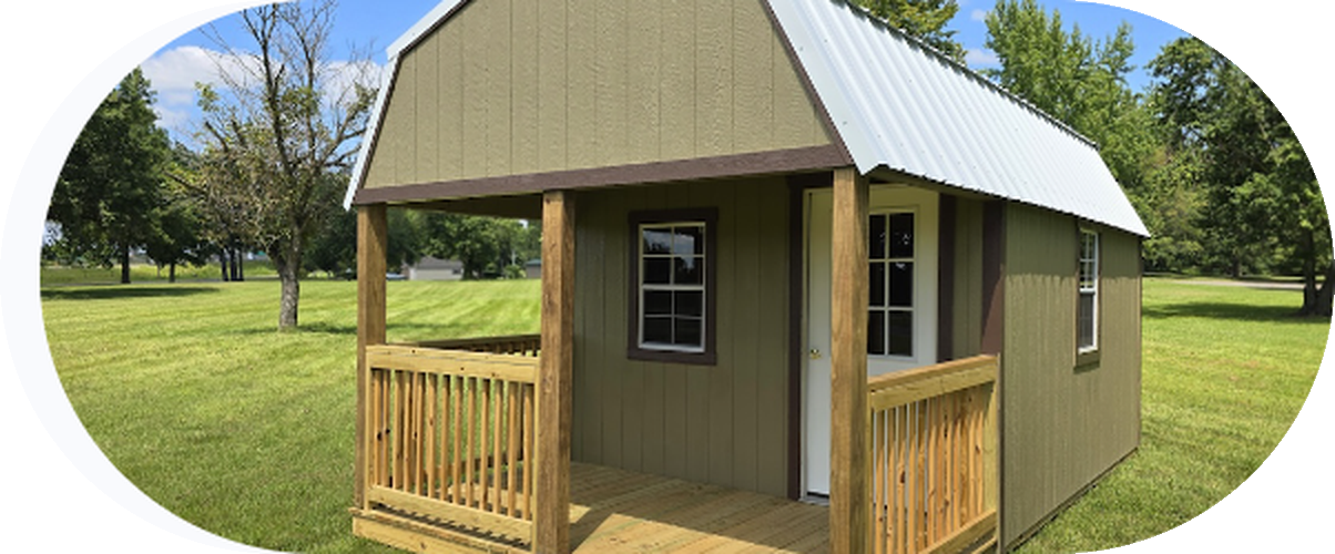 Lofted Barn Cabin — 8x16 – 16x40 building from Premier Portable Buildings, sold by Oronoco Buildings LLC